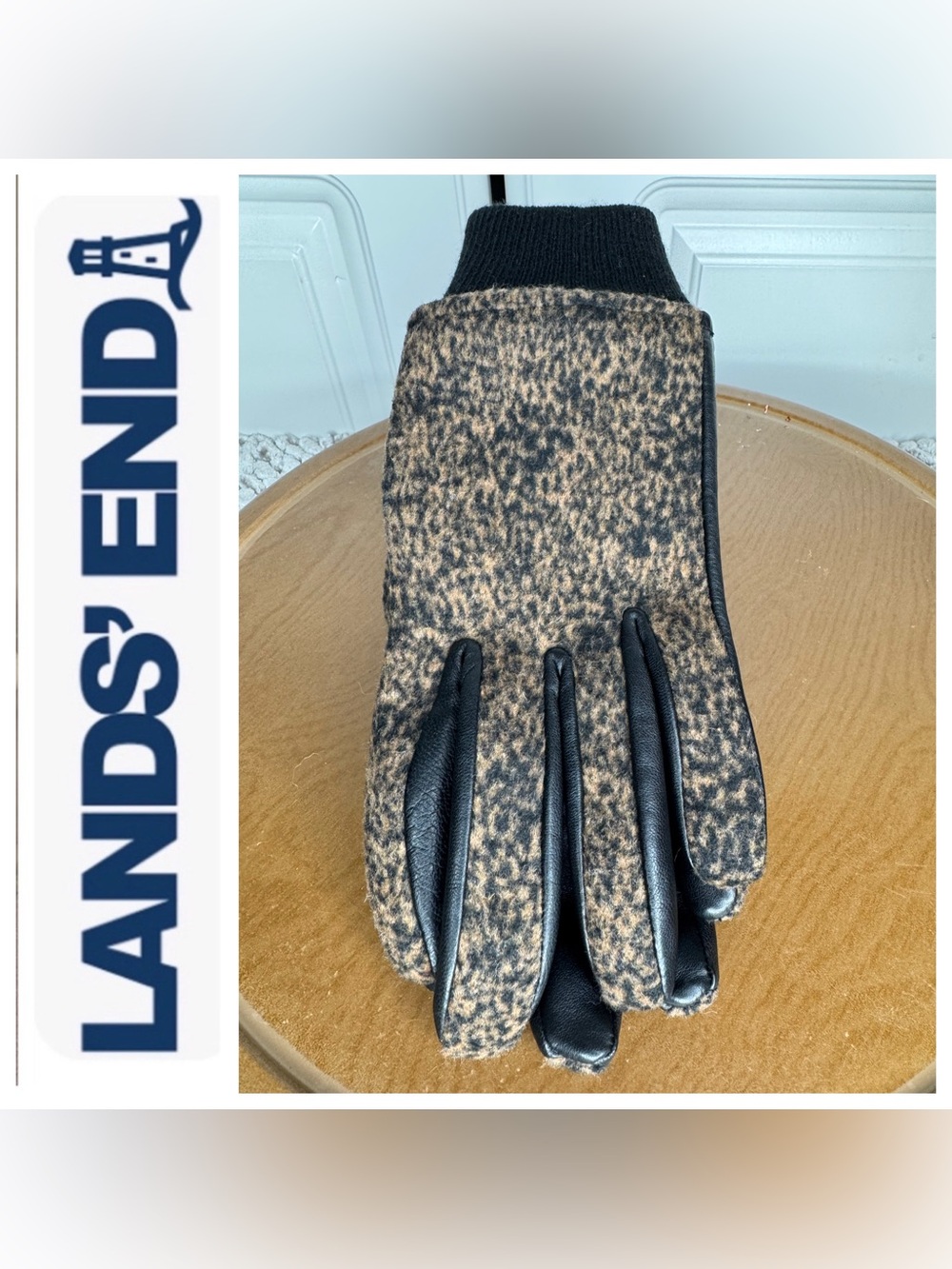 Lands End E-Z Touch Leather Gloves